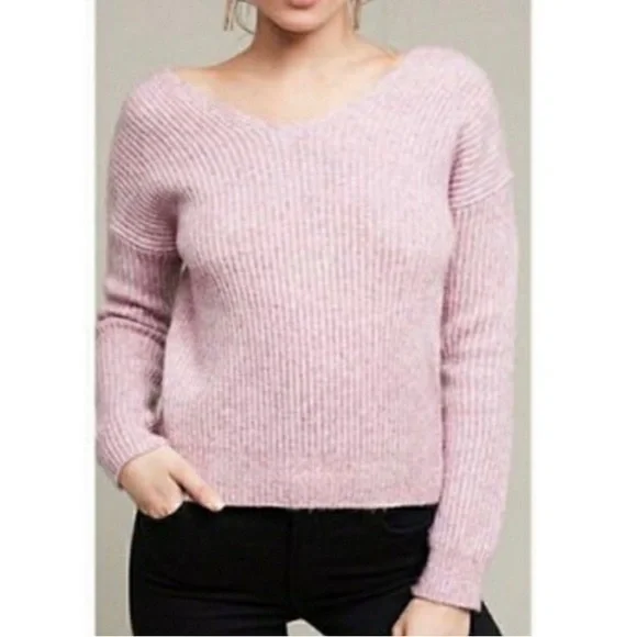 Anthropologie Angel of the North Gabriele Tie Back Ribbed Seater - Purple Size M - Picture 3 of 9
